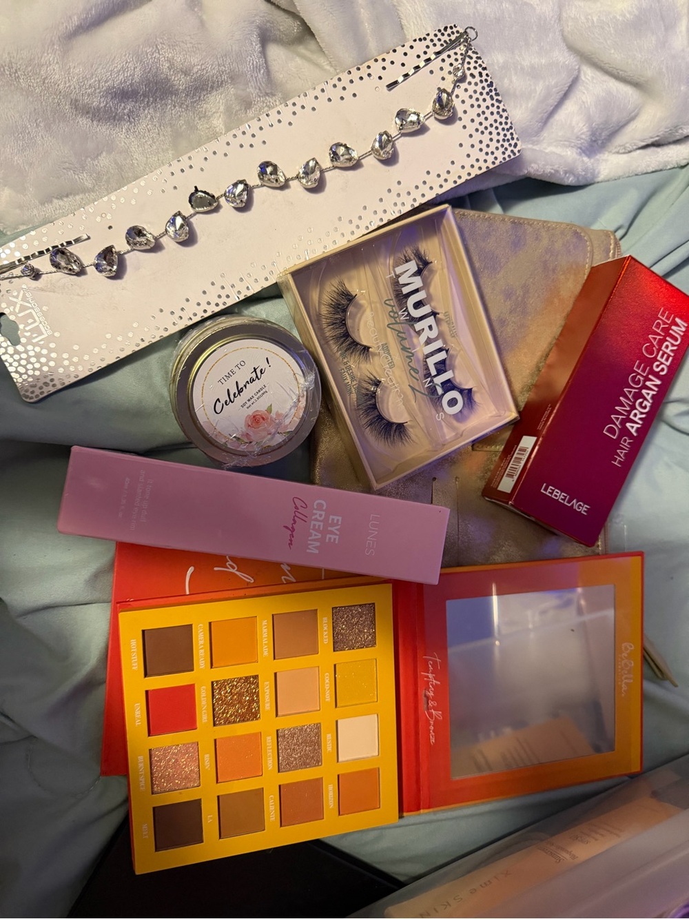 Yellow 16-Color Eyeshadow Palette with Warm Shimmer Shades